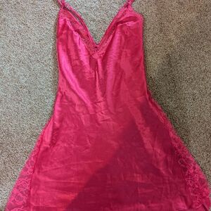Victoria's secret large sexy red satin & lace slip dress lingerie large